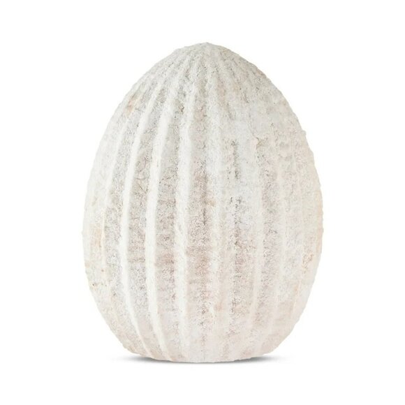 My Texas House Other - My Texas House Easter White Large Teracotta Egg Decoration, 6.6 inch Spring 2025